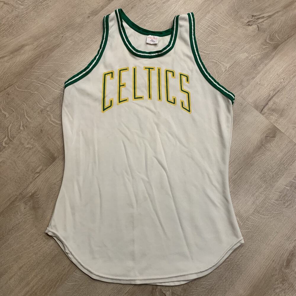 Vintage 80s Rawlings Boston Celtics NBA Basketball Jersey Men's Large White USA